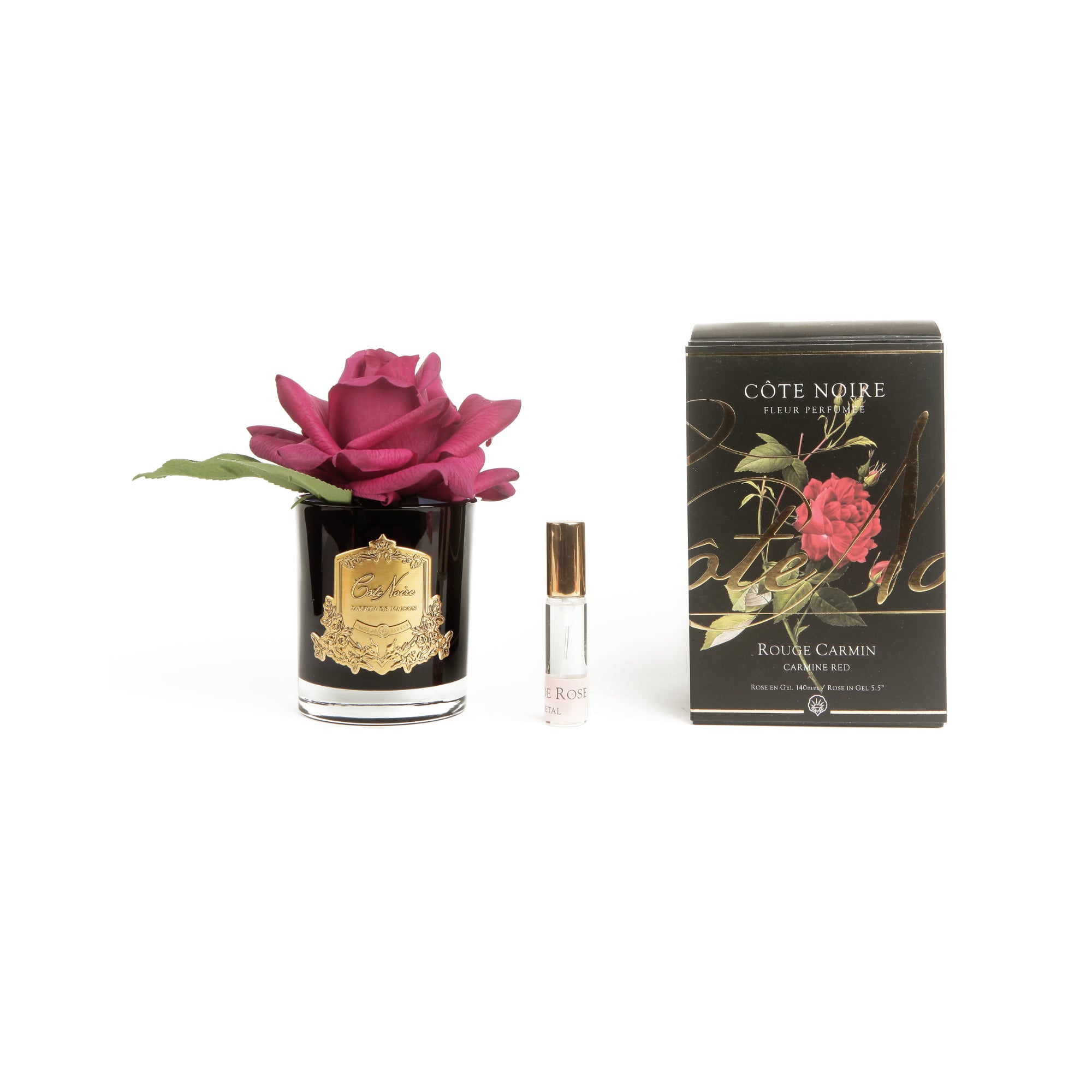 Cote Noire Single Rose - Black Gold - Carmine Red